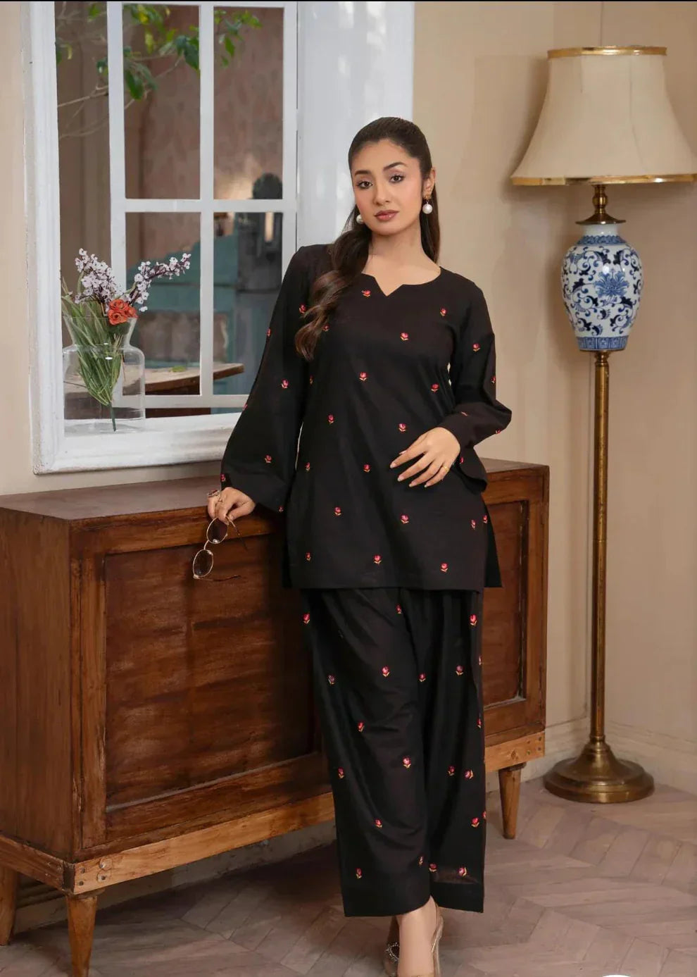 Flower-Petal Furshi Shalwar 3pc Haram-Store
