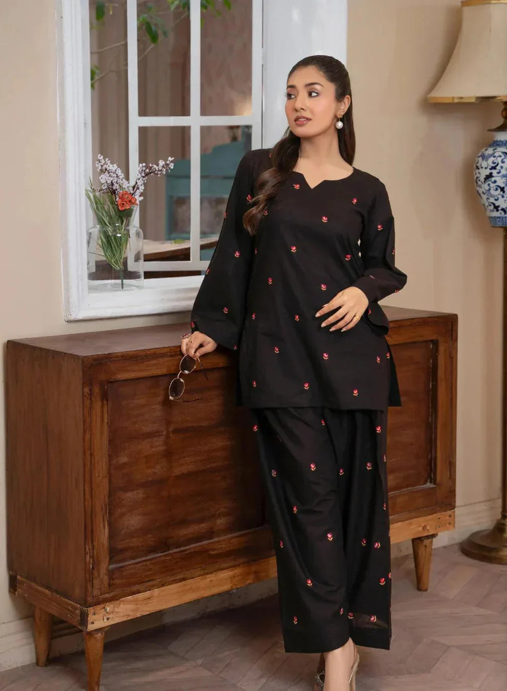 Flower-Petal Furshi Shalwar 3pc Haram-Store