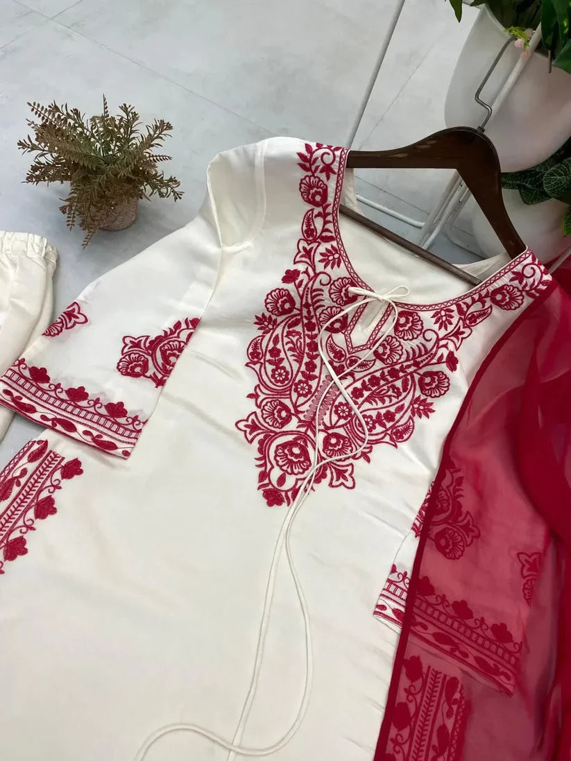 Marina Embroidered 3-Pcs-Haram Store