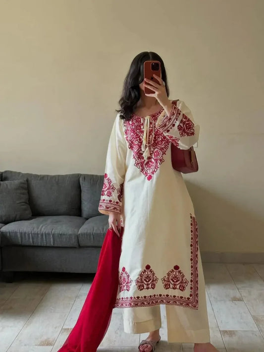 Marina Embroidered 3-Pcs-Haram Store