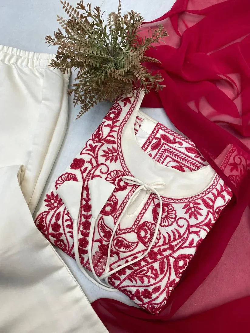 Marina Embroidered 3-Pcs-Haram Store