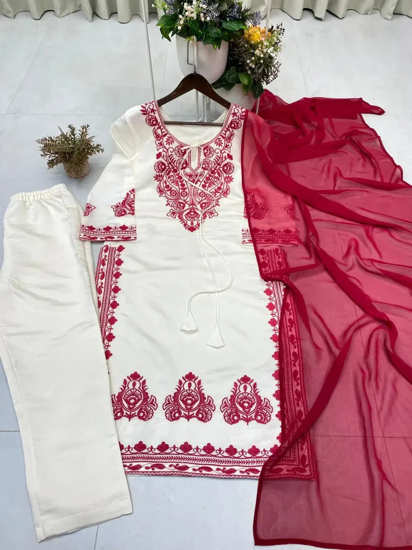 Marina Embroidered 3-Pcs-Haram Store