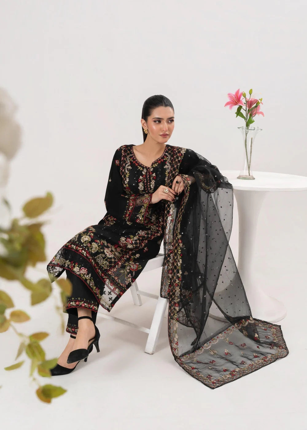 AROOSH EMBROIDERED 3PCS -Haram Store