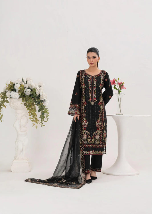 AROOSH EMBROIDERED 3PCS -Haram Store