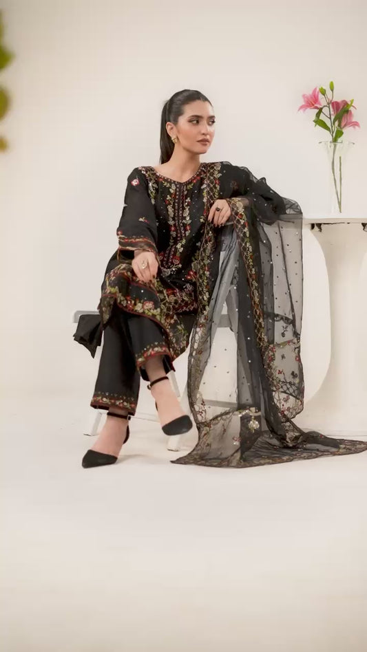 AROOSH EMBROIDERED 3PCS -Haram Store